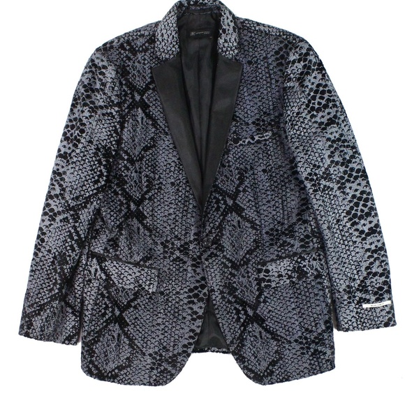 INC-Black One Button Slim Fit Textured Blazer L - Picture 1 of 2
